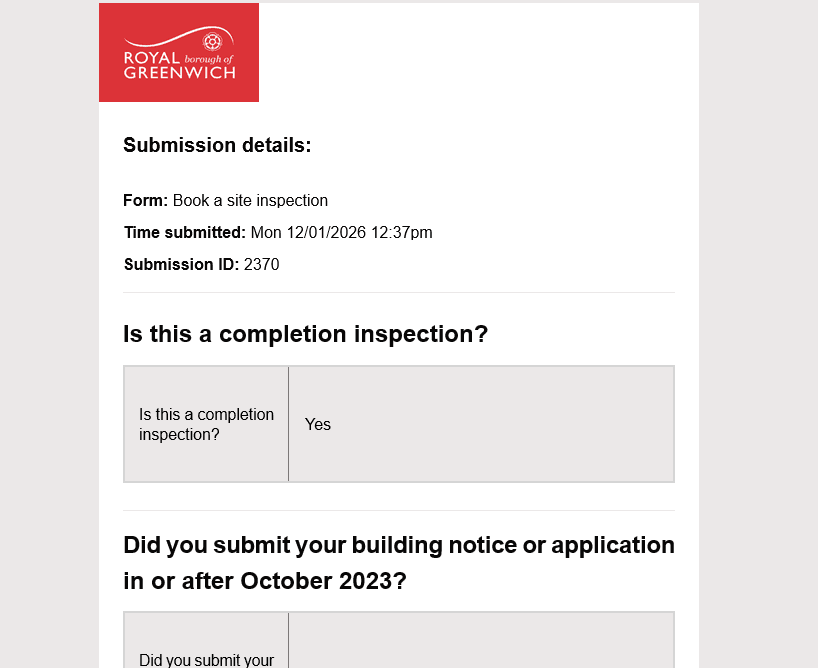 Internal email template