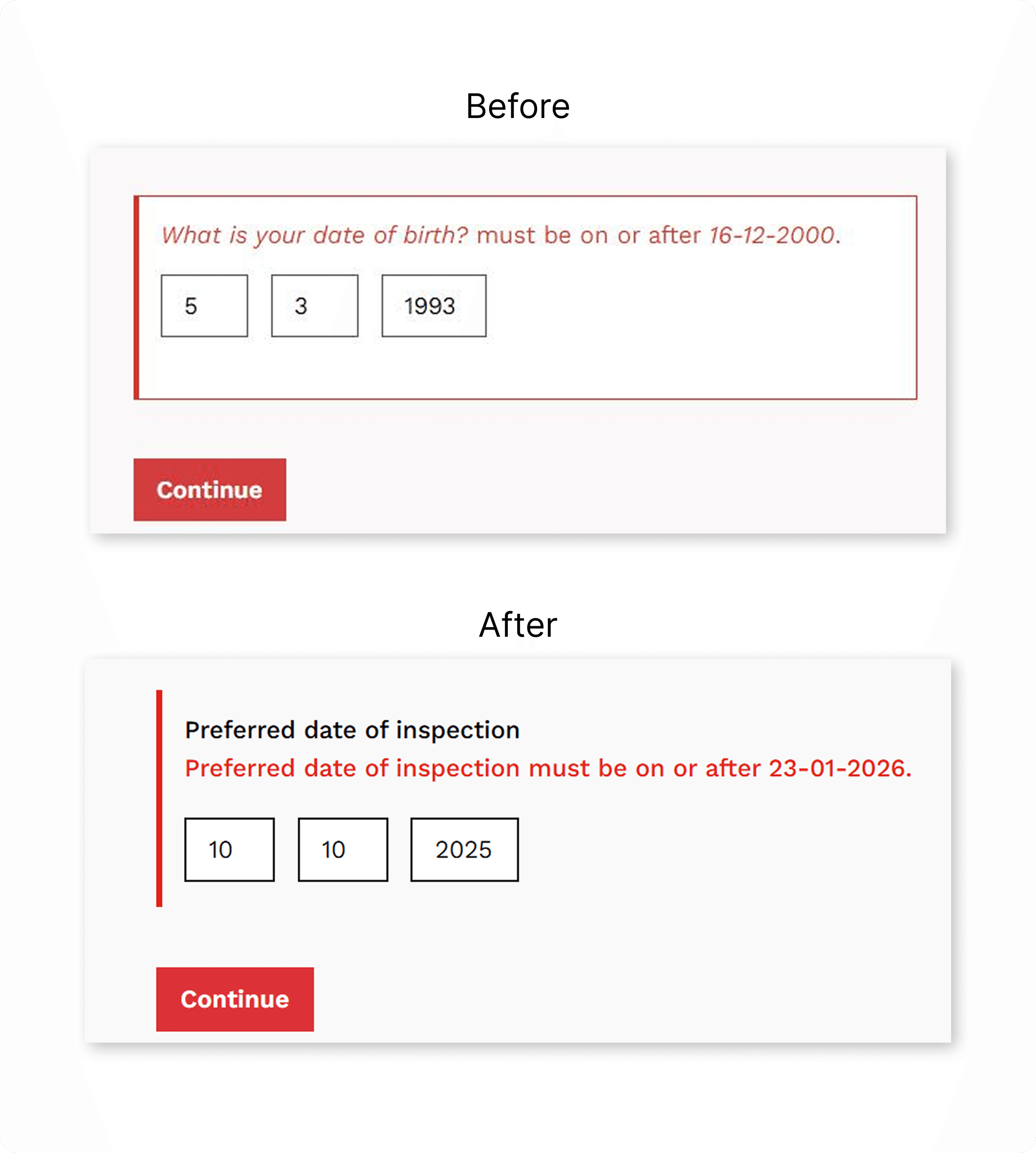 Error states