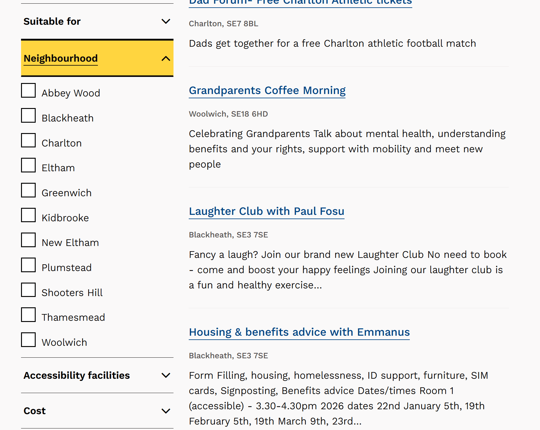 Neighbourhood-based filters